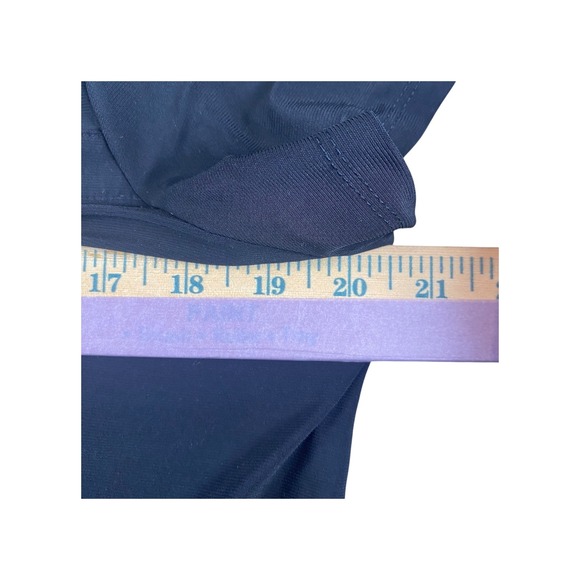 AUW Black Cutout Neck Short Sleeve Keyhole Back Top Women's Size L - Picture 3 of 6